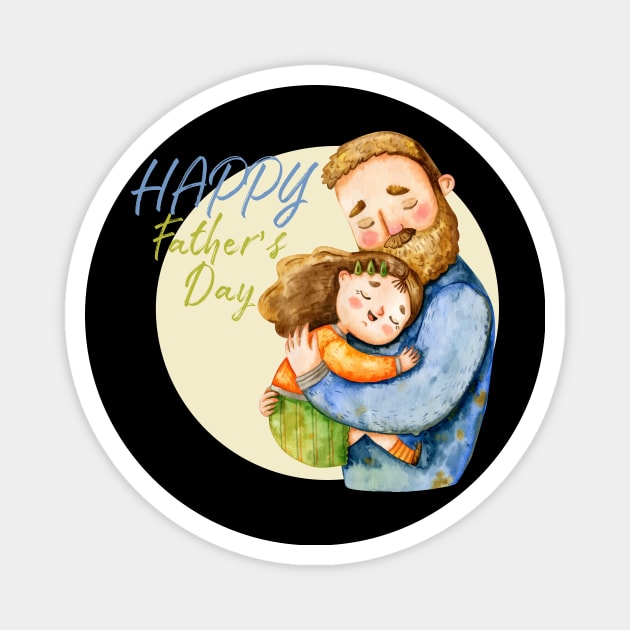 happy fathers day - father and daughter Magnet by Spring Moon